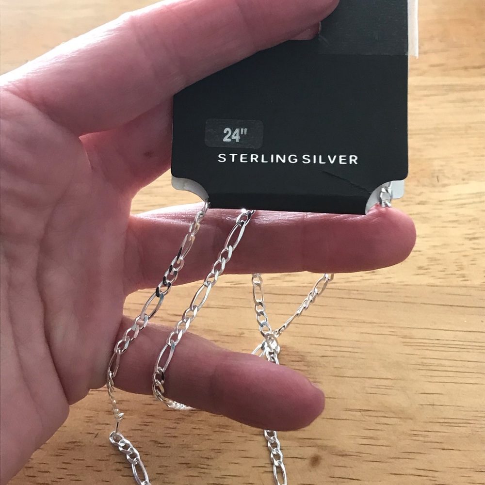 Primrose Sterling Silver 24” Figaro Link Necklace